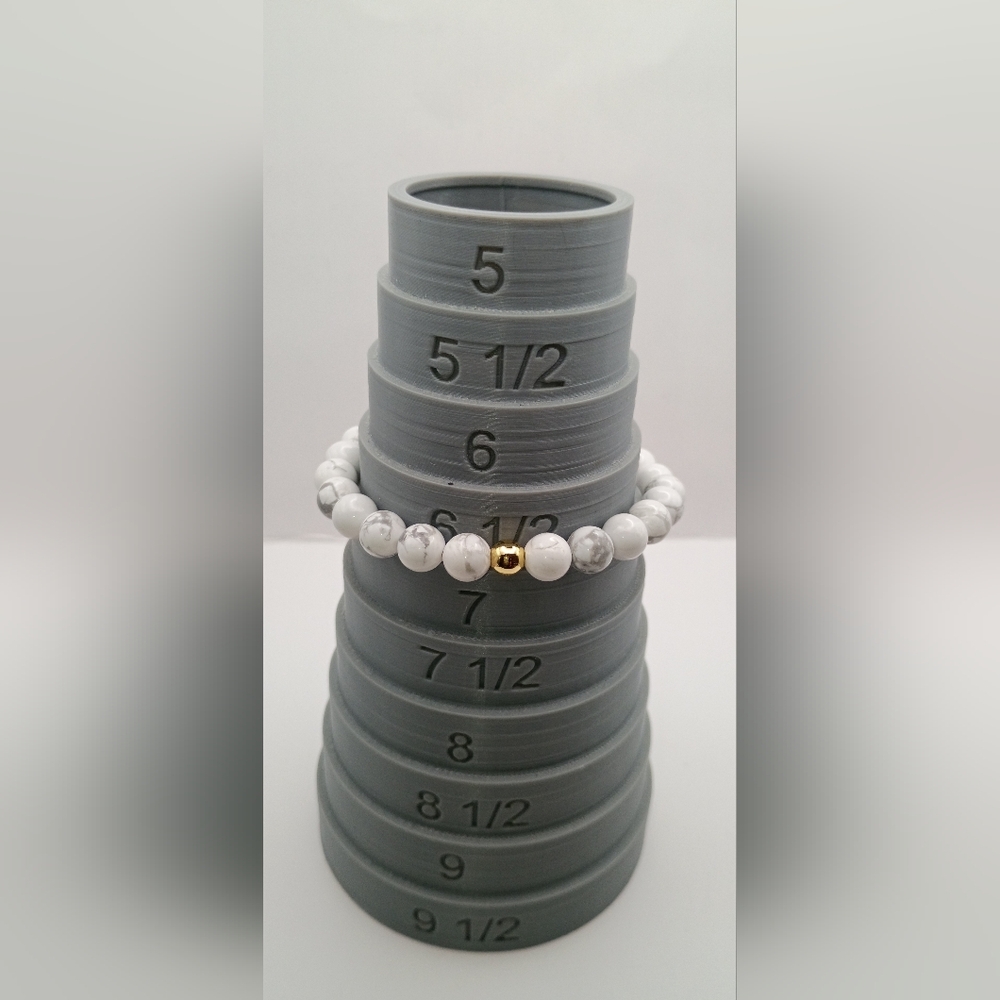 Men's White Howlite & Gold Beaded Bracelet Set - Picture 2 of 4